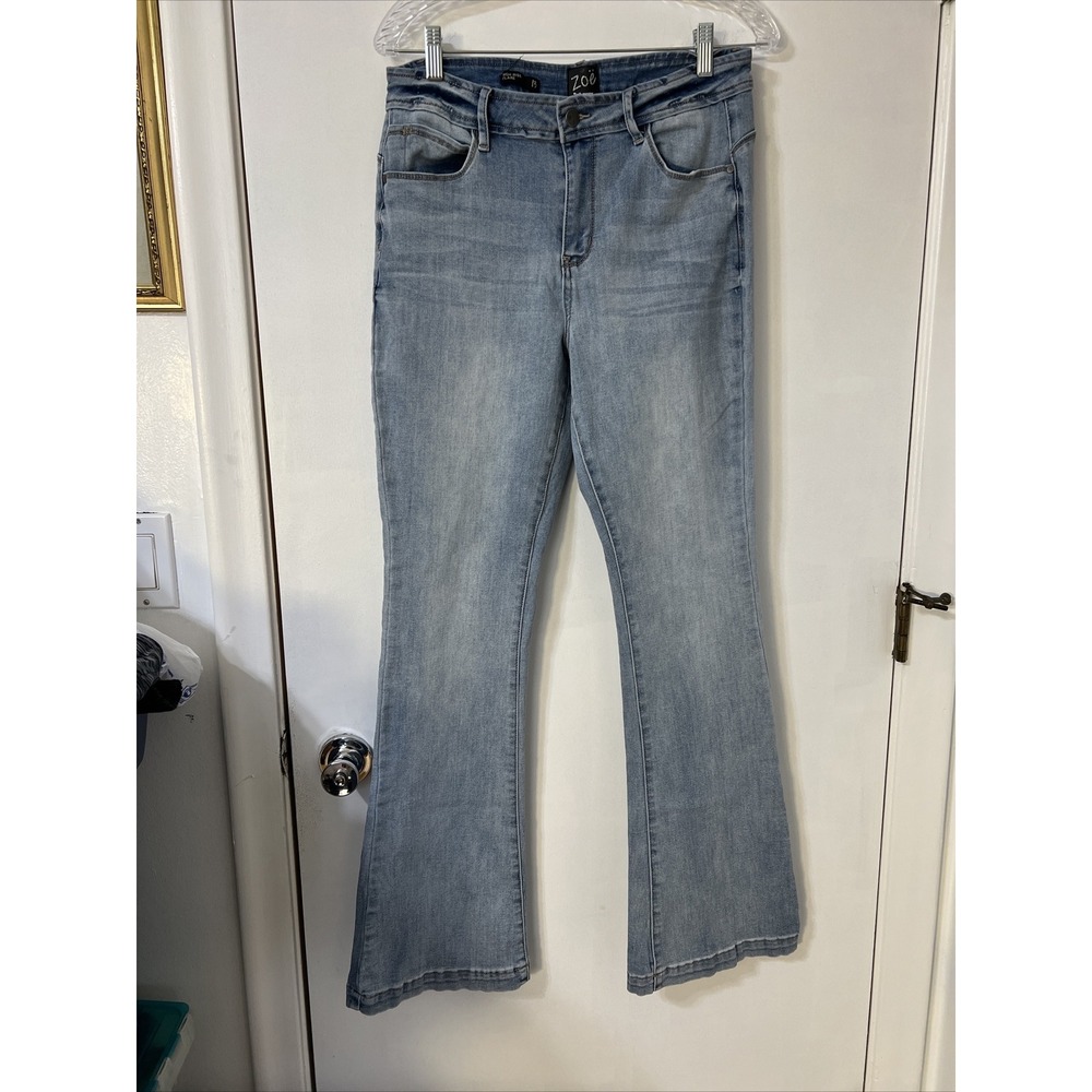 Zoe Phoebe Jeans Womens High Rise Flare Size 13 Light Wash 5 Pockets Y2K
